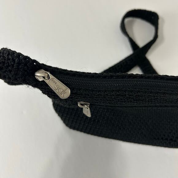 The Sak Purse Black Knit Crochet Shoulder Bag Knitted Shoulder Bag Boho Woven - Picture 10 of 11